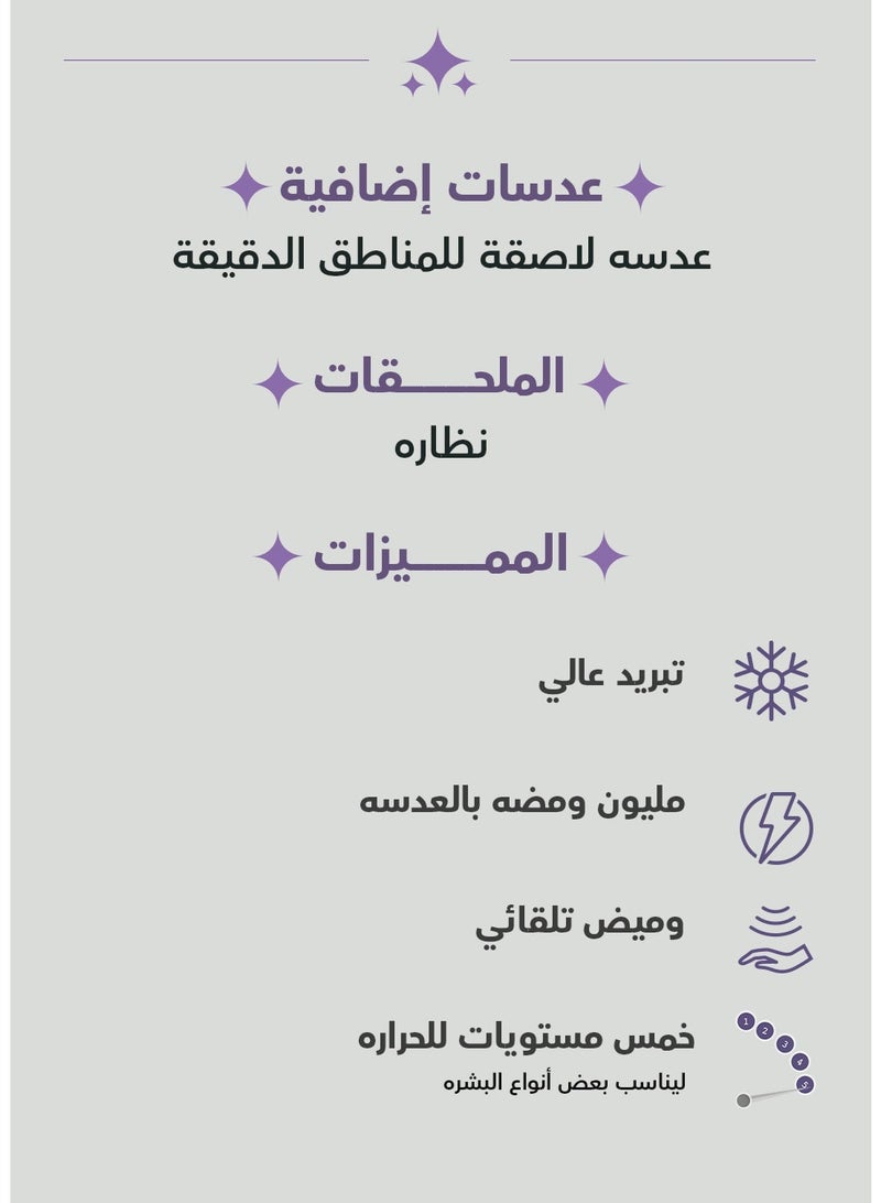 روكسا ليزر روكسا لايت - جهاز إزالة الشعر المنزلي مع مليون ومضة، 5 مستويات طاقة ونظام تبريد - إزالة سريعة وآمنة للجسم والوجه - Image 5